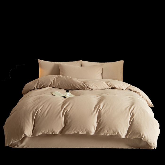 91家纺网 家纺一手货源 找家纺 Mr.pig猪先生水洗棉 2025新款贡缎长绒棉全棉纯棉贡缎磨毛单被套150*200*230加大单被套学生 奶茶香槟