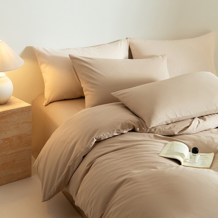 91家纺网 家纺一手货源 找家纺 Mr.pig猪先生水洗棉 2025新款贡缎长绒棉全棉纯棉贡缎磨毛单被套150*200*230加大单被套学生 奶茶香槟