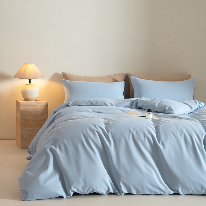 Mr.pig猪先生水洗棉 2025新款贡缎长绒棉全棉纯棉贡缎磨毛单被套150*200*230加大单被套学生 挪威蓝