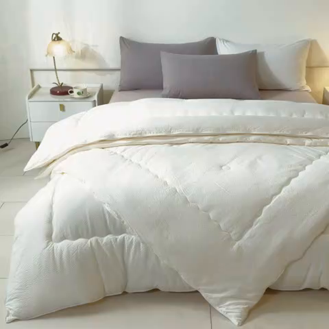 91家纺网 家纺一手货源 找家纺 （总）蓝极人 2025新款涤纶双层纱大豆子母被 被子被芯冬被