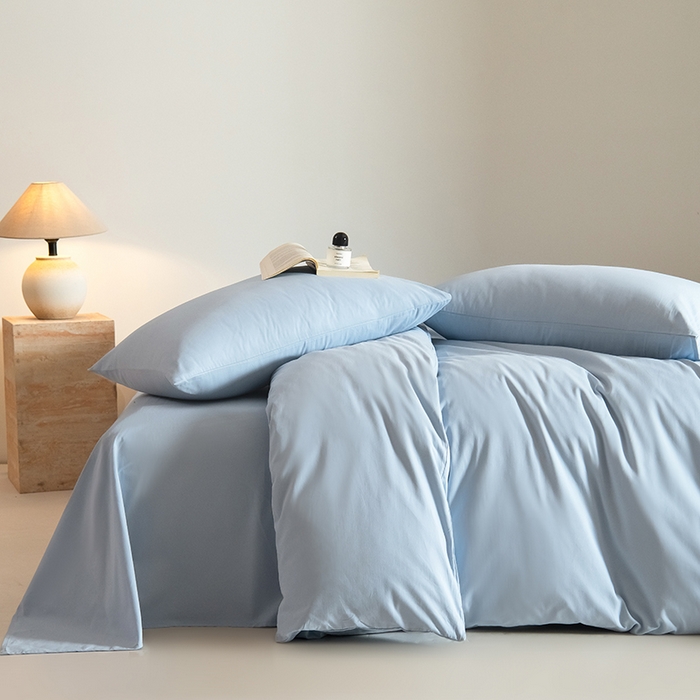 91家纺网 家纺一手货源 找家纺 Mr.pig猪先生水洗棉 2025新款贡缎长绒棉全棉纯棉贡缎磨毛单被套150*200*230加大单被套学生 挪威蓝