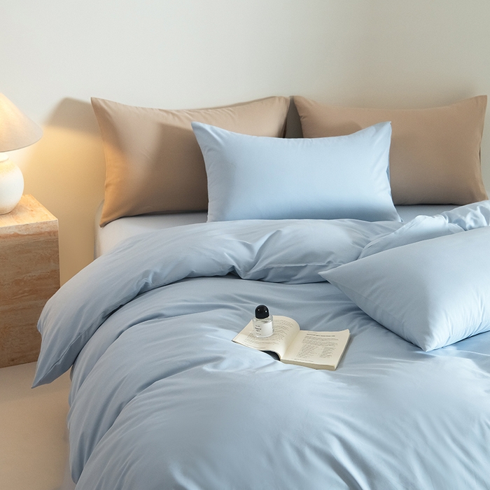 91家纺网 家纺一手货源 找家纺 Mr.pig猪先生水洗棉 2025新款贡缎长绒棉全棉纯棉贡缎磨毛单被套150*200*230加大单被套学生 挪威蓝