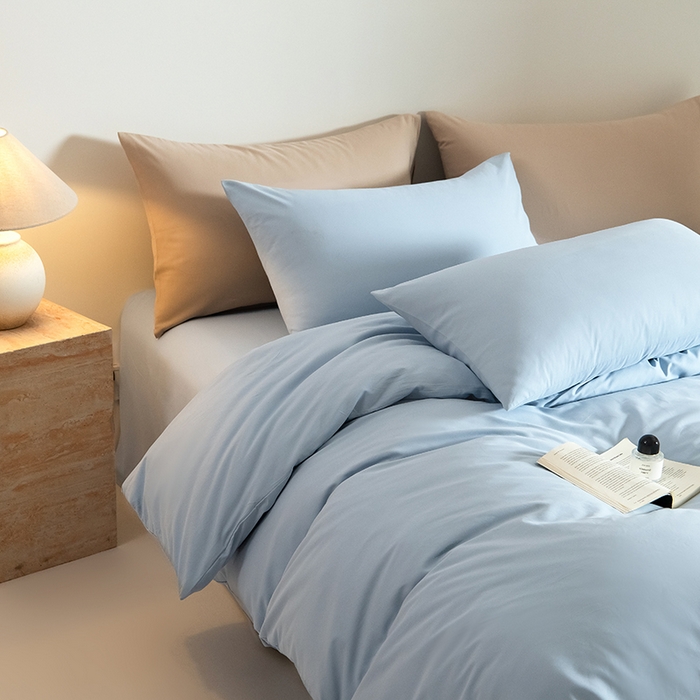 91家纺网 家纺一手货源 找家纺 Mr.pig猪先生水洗棉 2025新款贡缎长绒棉全棉纯棉贡缎磨毛单被套150*200*230加大单被套学生 挪威蓝