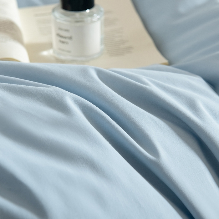 91家纺网 家纺一手货源 找家纺 Mr.pig猪先生水洗棉 2025新款贡缎长绒棉全棉纯棉贡缎磨毛单被套150*200*230加大单被套学生 挪威蓝+透玉粉