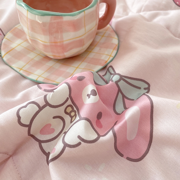 91家纺网 家纺一手货源 找家纺 梵克保罗 2025新款全棉夏被碎花卡通小清新简约纯棉夏凉被夏被四件套三件套 美乐乐蒂