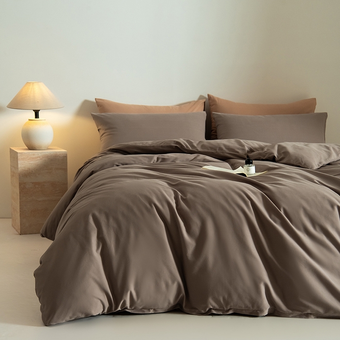 Mr.pig猪先生水洗棉 2025新款贡缎长绒棉全棉纯棉贡缎磨毛单被套150*200*230加大单被套学生 沙尘灰