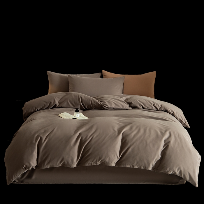 91家纺网 家纺一手货源 找家纺 Mr.pig猪先生水洗棉 2025新款贡缎长绒棉全棉纯棉贡缎磨毛单被套150*200*230加大单被套学生 沙尘灰