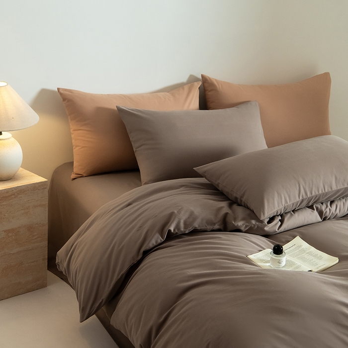 91家纺网 家纺一手货源 找家纺 Mr.pig猪先生水洗棉 2025新款贡缎长绒棉全棉纯棉贡缎磨毛单被套150*200*230加大单被套学生 沙尘灰