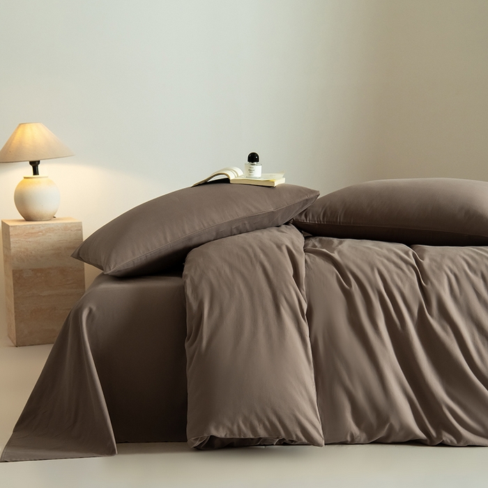 91家纺网 家纺一手货源 找家纺 Mr.pig猪先生水洗棉 2025新款贡缎长绒棉全棉纯棉贡缎磨毛单被套150*200*230加大单被套学生 沙尘灰