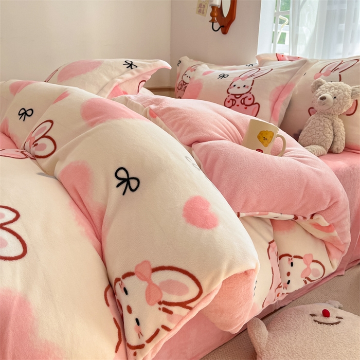 91家纺网 家纺一手货源 找家纺 （总）寻米 2025新款高克重加厚保暖牛奶绒四件套-第二批