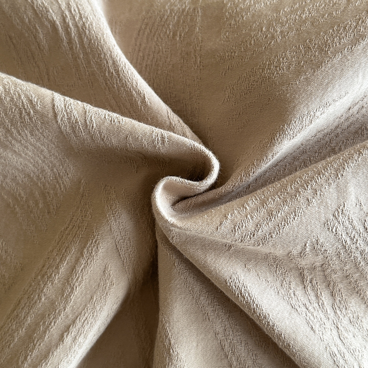 91家纺网 家纺一手货源 找家纺 慕晨 2025新款全棉提花磨毛四件套高级简奢款中高端4件套直播热款 棉语-卡其