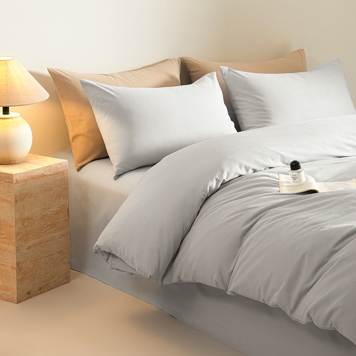 91家纺网 家纺一手货源 找家纺 Mr.pig猪先生水洗棉 2025新款贡缎长绒棉全棉纯棉贡缎磨毛单被套150*200*230加大单被套学生 松灰