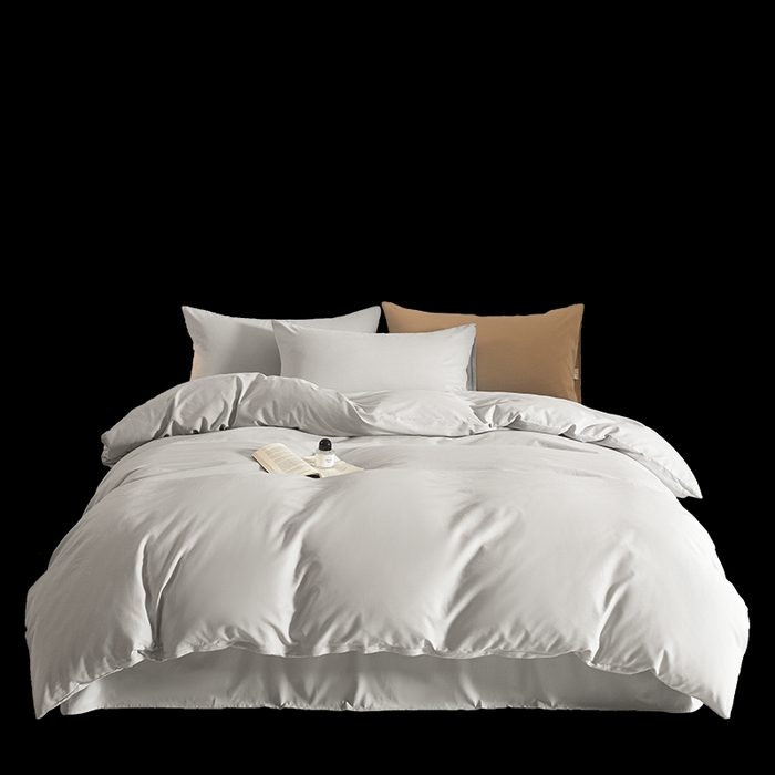 91家纺网 家纺一手货源 找家纺 Mr.pig猪先生水洗棉 2025新款贡缎长绒棉全棉纯棉贡缎磨毛单被套150*200*230加大单被套学生 松灰