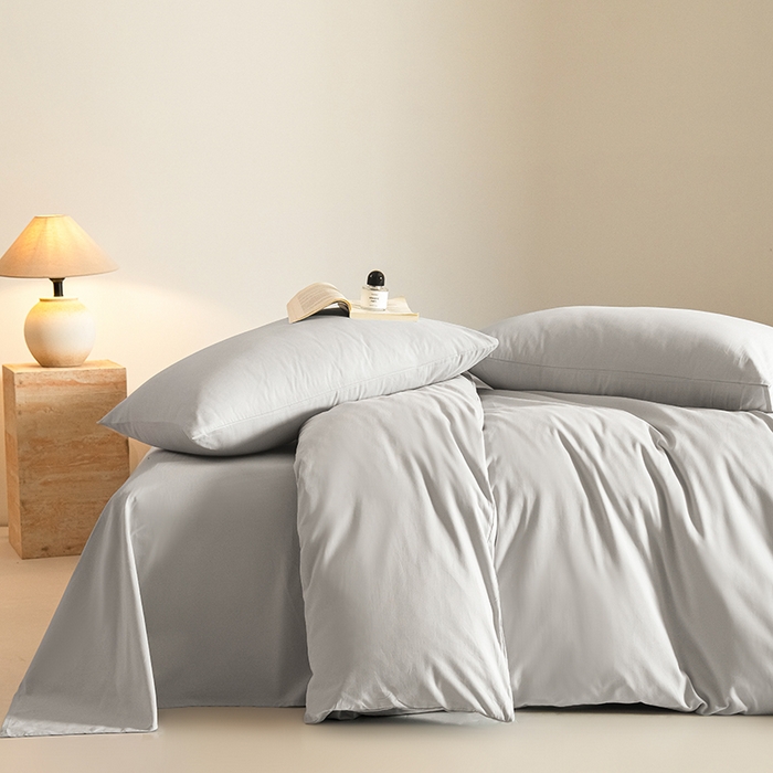 91家纺网 家纺一手货源 找家纺 Mr.pig猪先生水洗棉 2025新款贡缎长绒棉全棉纯棉贡缎磨毛单被套150*200*230加大单被套学生 松灰