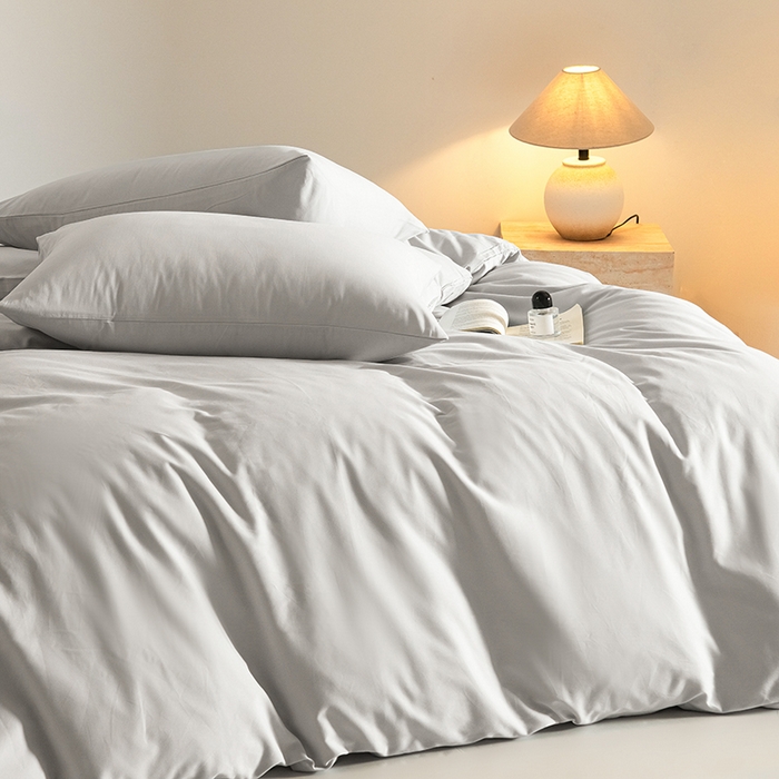 91家纺网 家纺一手货源 找家纺 Mr.pig猪先生水洗棉 2025新款贡缎长绒棉全棉纯棉贡缎磨毛单被套150*200*230加大单被套学生 松灰