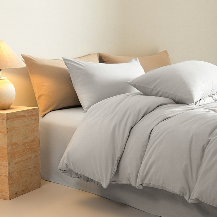 91家纺网 家纺一手货源 找家纺 Mr.pig猪先生水洗棉 2025新款贡缎长绒棉全棉纯棉贡缎磨毛单被套150*200*230加大单被套学生 松灰