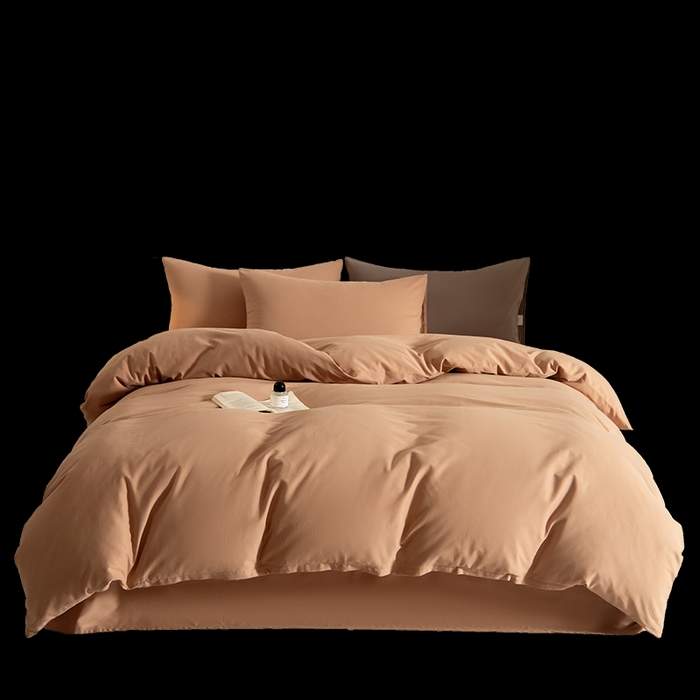 91家纺网 家纺一手货源 找家纺 Mr.pig猪先生水洗棉 2025新款贡缎长绒棉全棉纯棉贡缎磨毛单被套150*200*230加大单被套学生 太妃棕