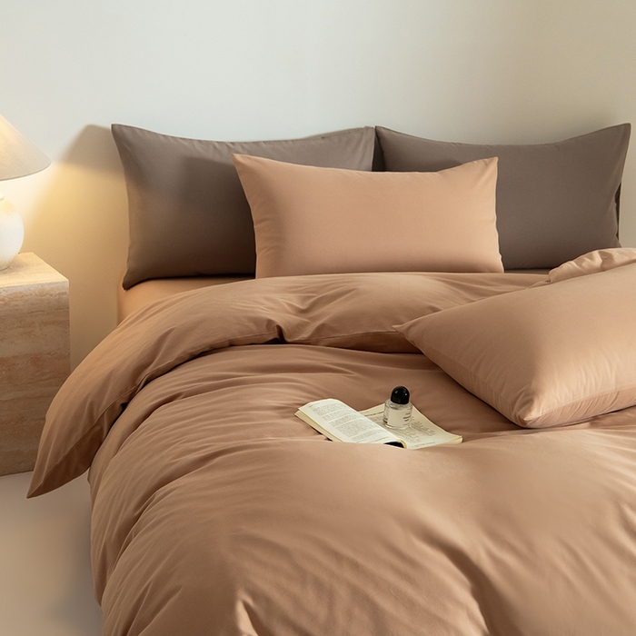 91家纺网 家纺一手货源 找家纺 Mr.pig猪先生水洗棉 2025新款贡缎长绒棉全棉纯棉贡缎磨毛单被套150*200*230加大单被套学生 太妃棕