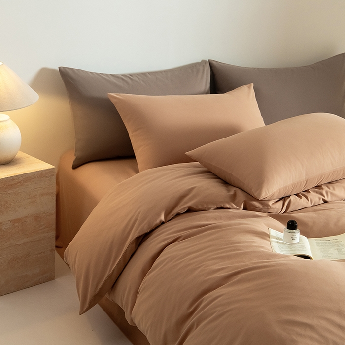 91家纺网 家纺一手货源 找家纺 Mr.pig猪先生水洗棉 2025新款贡缎长绒棉全棉纯棉贡缎磨毛单被套150*200*230加大单被套学生 太妃棕