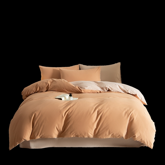 91家纺网 家纺一手货源 找家纺 Mr.pig猪先生水洗棉 2025新款贡缎长绒棉全棉纯棉贡缎磨毛单被套150*200*230加大单被套学生 太妃棕+奶茶香槟