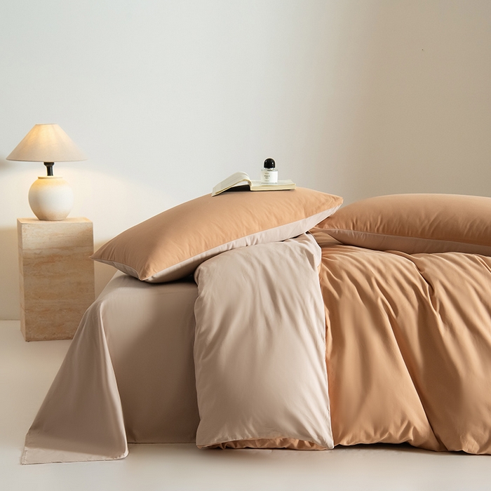 91家纺网 家纺一手货源 找家纺 Mr.pig猪先生水洗棉 2025新款贡缎长绒棉全棉纯棉贡缎磨毛单被套150*200*230加大单被套学生 太妃棕+奶茶香槟