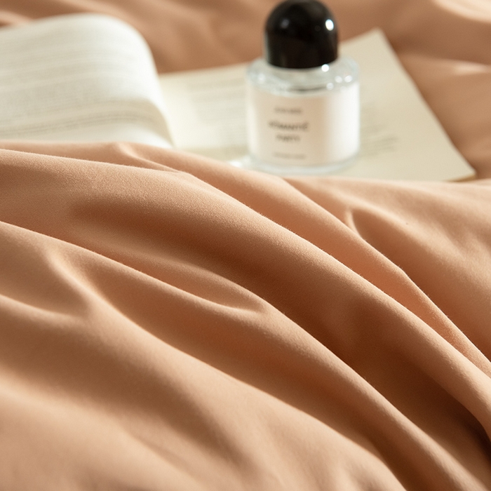 91家纺网 家纺一手货源 找家纺 Mr.pig猪先生水洗棉 2025新款贡缎长绒棉全棉纯棉贡缎磨毛单被套150*200*230加大单被套学生 太妃棕+奶茶香槟