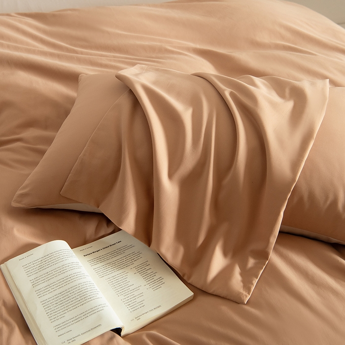 91家纺网 家纺一手货源 找家纺 Mr.pig猪先生水洗棉 2025新款贡缎长绒棉全棉纯棉贡缎磨毛单被套150*200*230加大单被套学生 太妃棕+奶茶香槟