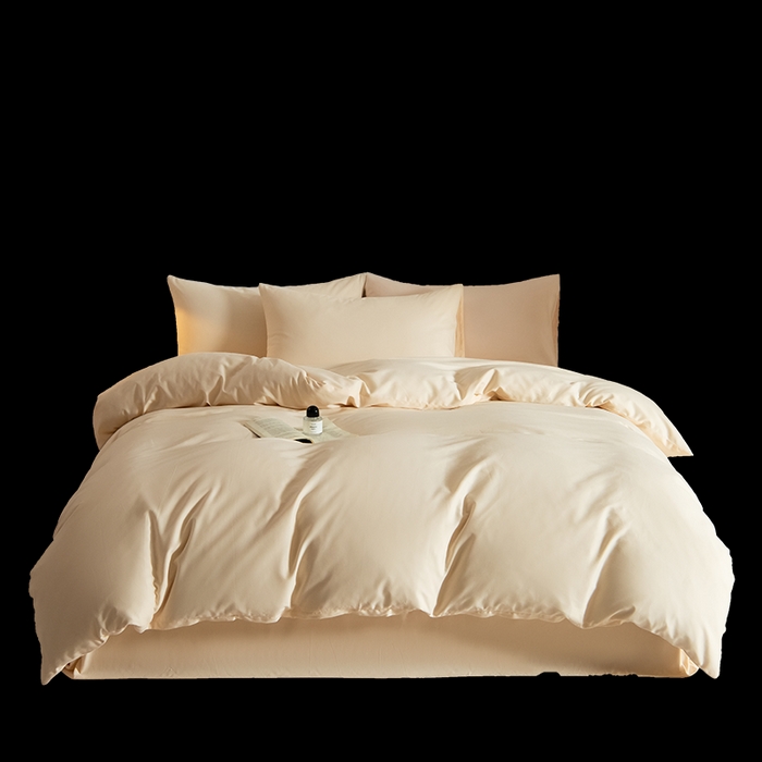 91家纺网 家纺一手货源 找家纺 Mr.pig猪先生水洗棉 2025新款贡缎长绒棉全棉纯棉贡缎磨毛单被套150*200*230加大单被套学生 透玉粉