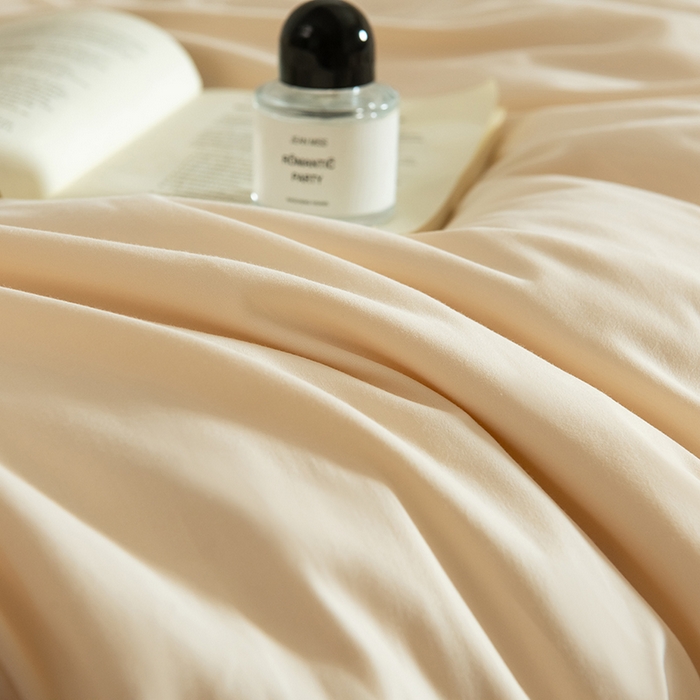 91家纺网 家纺一手货源 找家纺 Mr.pig猪先生水洗棉 2025新款贡缎长绒棉全棉纯棉贡缎磨毛单被套150*200*230加大单被套学生 透玉粉