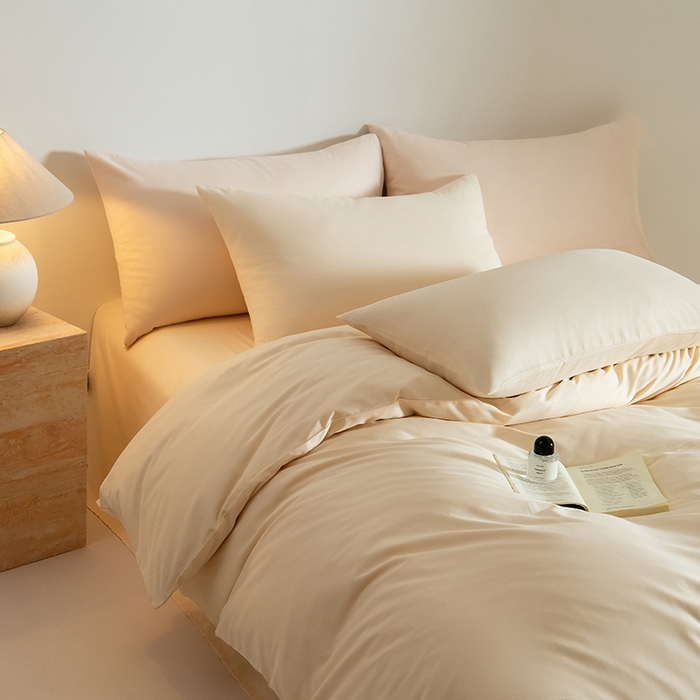 91家纺网 家纺一手货源 找家纺 Mr.pig猪先生水洗棉 2025新款贡缎长绒棉全棉纯棉贡缎磨毛单被套150*200*230加大单被套学生 透玉粉