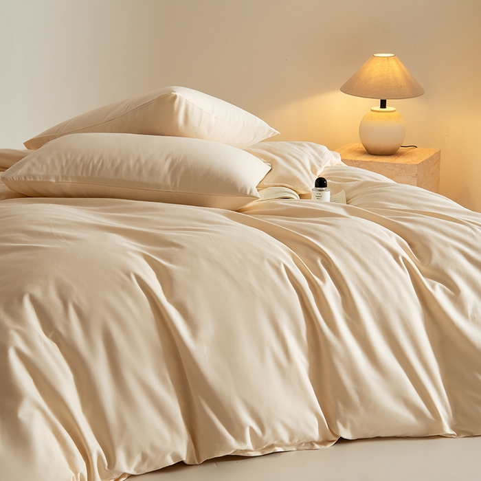 91家纺网 家纺一手货源 找家纺 Mr.pig猪先生水洗棉 2025新款贡缎长绒棉全棉纯棉贡缎磨毛单被套150*200*230加大单被套学生 透玉粉