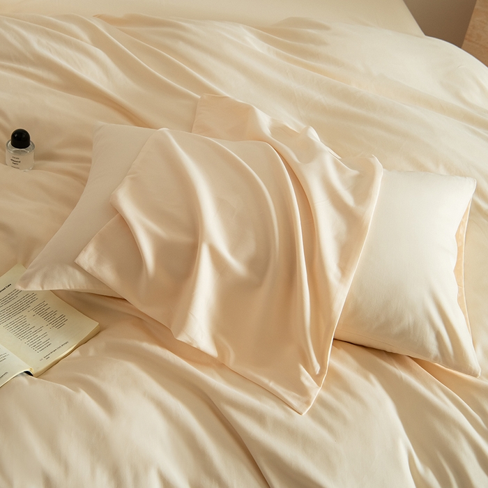 91家纺网 家纺一手货源 找家纺 Mr.pig猪先生水洗棉 2025新款贡缎长绒棉全棉纯棉贡缎磨毛单被套150*200*230加大单被套学生 透玉粉