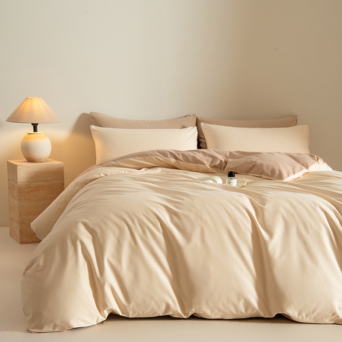 Mr.pig猪先生水洗棉 2025新款贡缎长绒棉全棉纯棉贡缎磨毛单被套150*200*230加大单被套学生 透玉粉+奶茶香槟