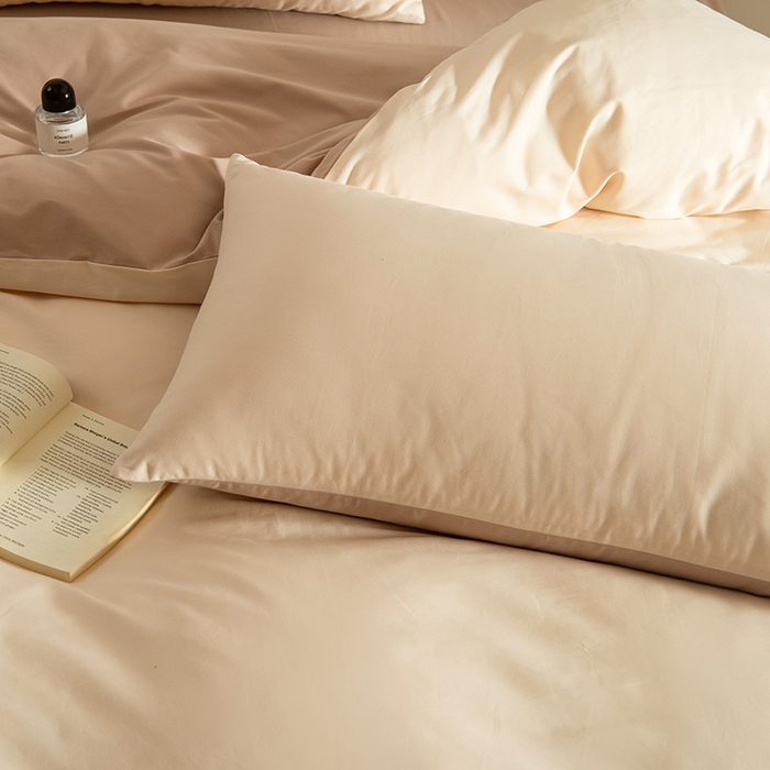 91家纺网 家纺一手货源 找家纺 Mr.pig猪先生水洗棉 2025新款贡缎长绒棉全棉纯棉贡缎磨毛单被套150*200*230加大单被套学生 透玉粉+奶茶香槟