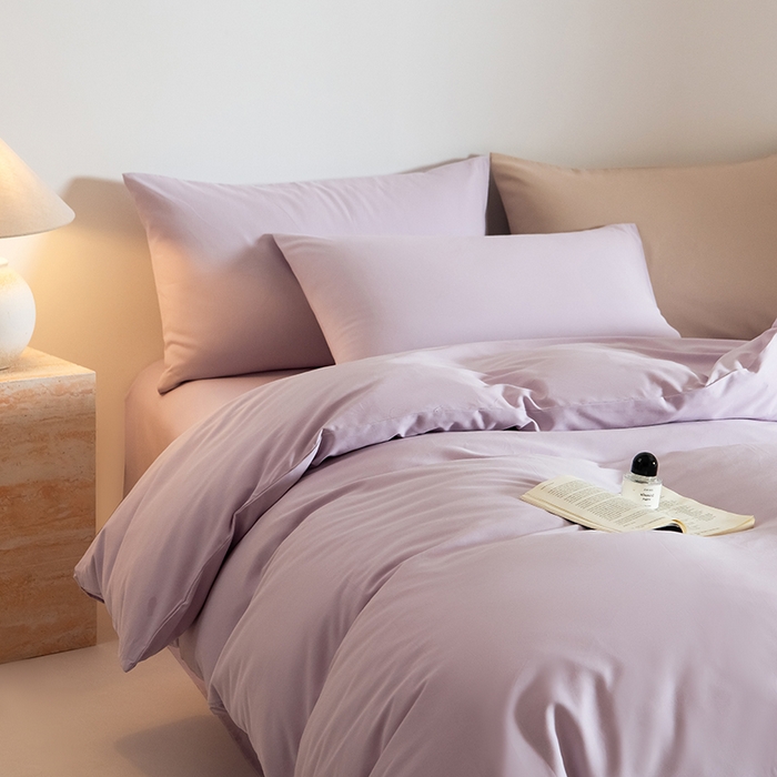 91家纺网 家纺一手货源 找家纺 Mr.pig猪先生水洗棉 2025新款贡缎长绒棉全棉纯棉贡缎磨毛单被套150*200*230加大单被套学生 郁金香紫