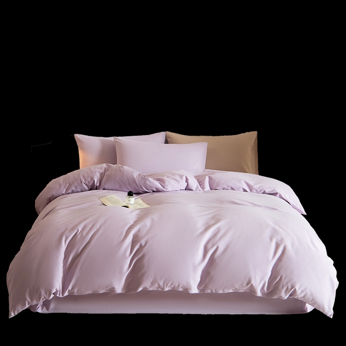 91家纺网 家纺一手货源 找家纺 Mr.pig猪先生水洗棉 2025新款贡缎长绒棉全棉纯棉贡缎磨毛单被套150*200*230加大单被套学生 郁金香紫