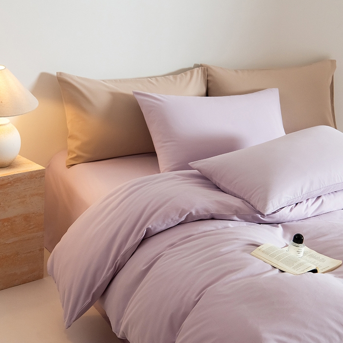 91家纺网 家纺一手货源 找家纺 Mr.pig猪先生水洗棉 2025新款贡缎长绒棉全棉纯棉贡缎磨毛单被套150*200*230加大单被套学生 郁金香紫