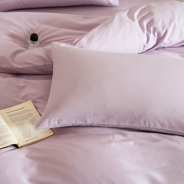 91家纺网 家纺一手货源 找家纺 Mr.pig猪先生水洗棉 2025新款贡缎长绒棉全棉纯棉贡缎磨毛单被套150*200*230加大单被套学生 郁金香紫