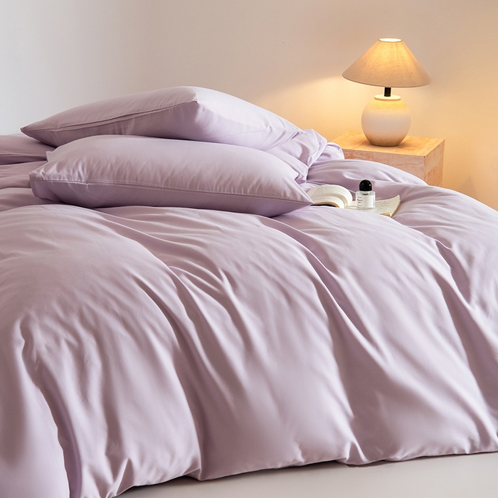 91家纺网 家纺一手货源 找家纺 Mr.pig猪先生水洗棉 2025新款贡缎长绒棉全棉纯棉贡缎磨毛单被套150*200*230加大单被套学生 郁金香紫