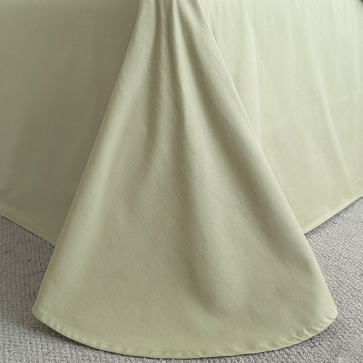 91家纺网 家纺一手货源 找家纺 慕晨 2025新款全棉提花磨毛四件套高级简奢款中高端4件套直播热款 棉语-绿