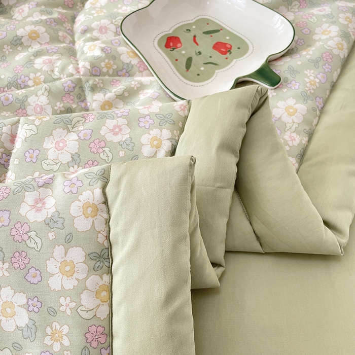 91家纺网 家纺一手货源 找家纺 梵克保罗 2025新款全棉夏被碎花卡通小清新简约纯棉夏凉被夏被四件套三件套 花