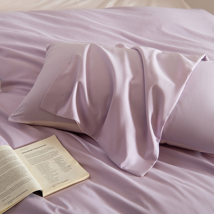 91家纺网 家纺一手货源 找家纺 Mr.pig猪先生水洗棉 2025新款贡缎长绒棉全棉纯棉贡缎磨毛单被套150*200*230加大单被套学生 郁金香紫+芙蓉粉