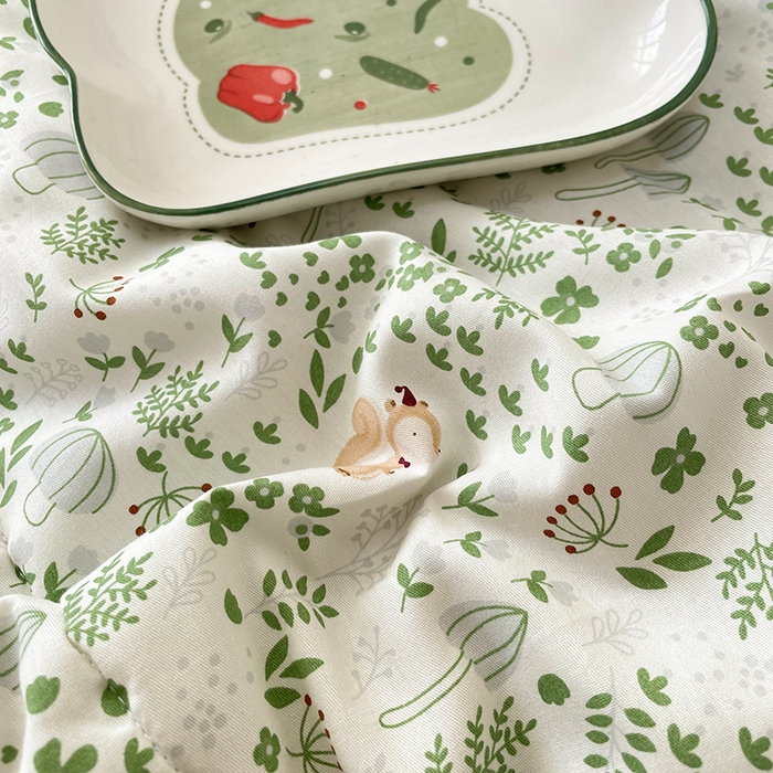 91家纺网 家纺一手货源 找家纺 梵克保罗 2025新款全棉夏被碎花卡通小清新简约纯棉夏凉被夏被四件套三件套 松鼠小鹿