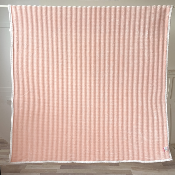 91家纺网 家纺一手货源 找家纺 （总）梵克保罗 2025新款仿兔毛泡泡绒牛奶绒毛毯盖毯包边毛毯