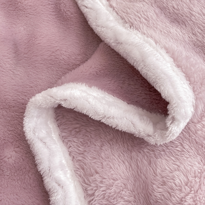 91家纺网 家纺一手货源 找家纺 梵克保罗 2025新款仿兔毛泡泡绒牛奶绒毛毯盖毯包边毛毯 香芋紫