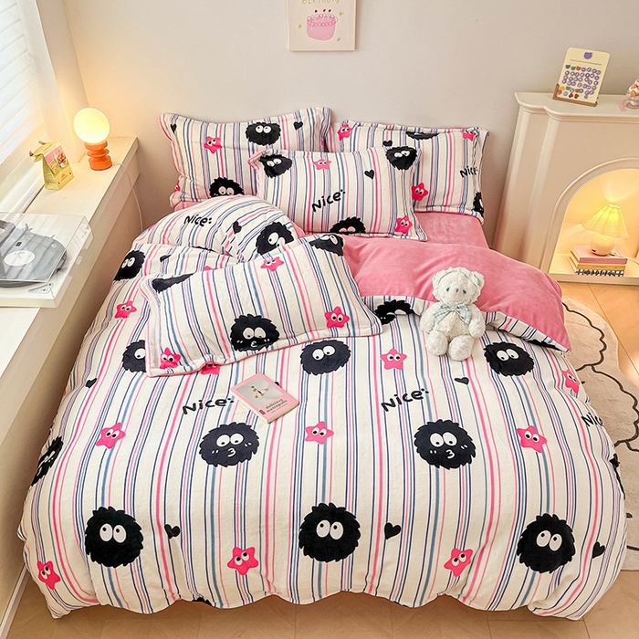 91家纺网 家纺一手货源 找家纺 （总）瑞莱 （上新）2025新款印花牛奶绒四件套-卡通系列