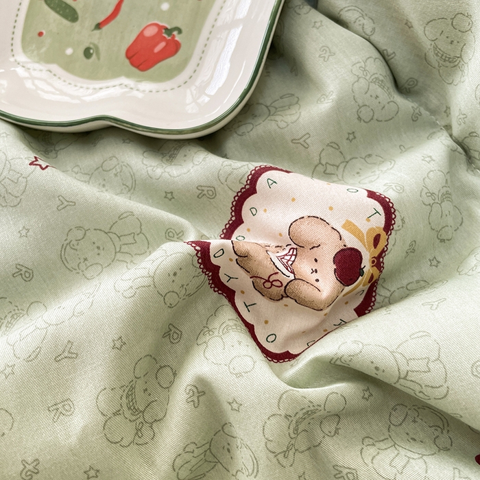 91家纺网 家纺一手货源 找家纺 梵克保罗 2025新款全棉夏被碎花卡通小清新简约纯棉夏凉被夏被四件套三件套 小可爱樱桃