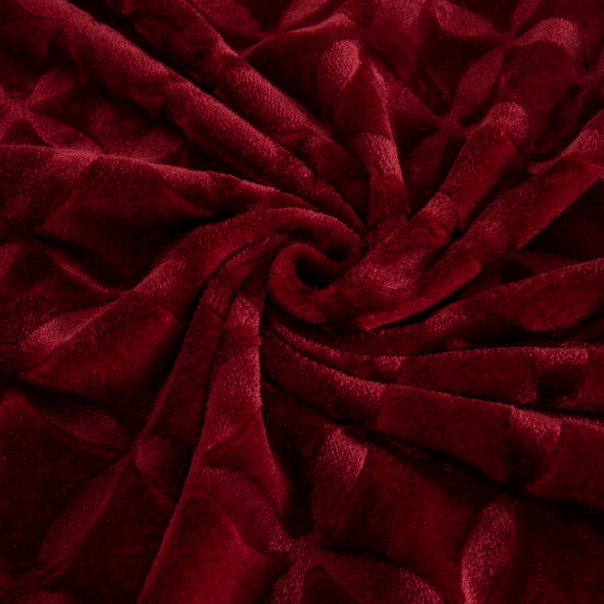 91家纺网 家纺一手货源 找家纺 梵克保罗 2025新款3D立体印花四季盖毯400克 铜钱红