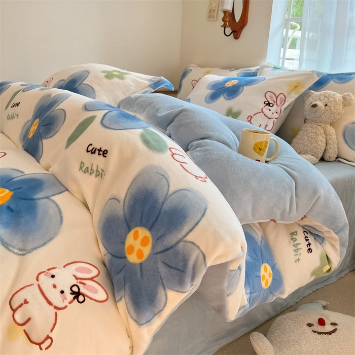 91家纺网 家纺一手货源 找家纺 （总）寻米 2025新款高克重加厚保暖牛奶绒四件套-第二批