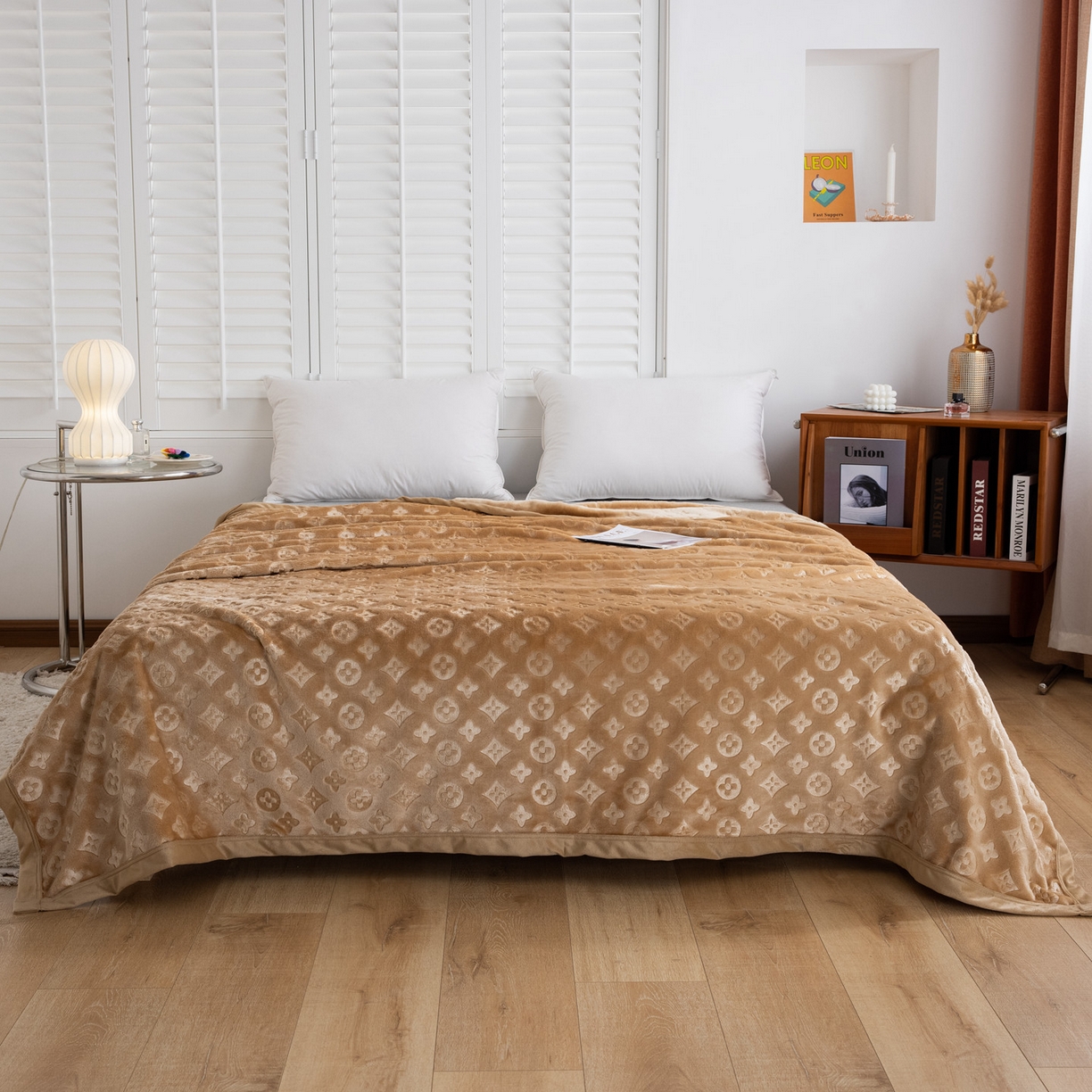 91家纺网 家纺一手货源 找家纺 梵克保罗 2025新款3D立体印花四季盖毯400克 3D驼